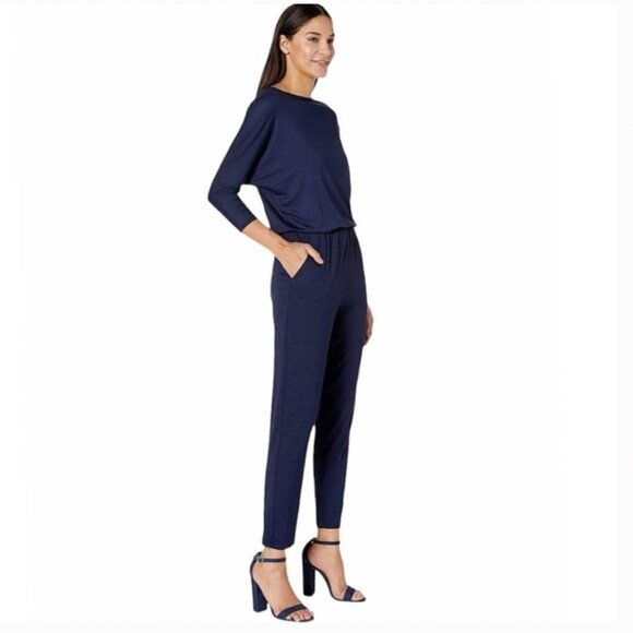 Trina Turk Bromeliad Jumpsuit Navy XS NWT - Picture 1 of 13